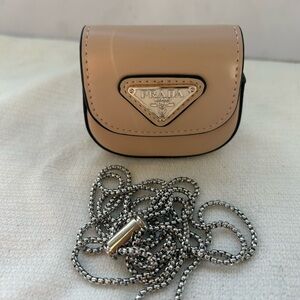 Beige Mini Crossbody Bag AirPod holder